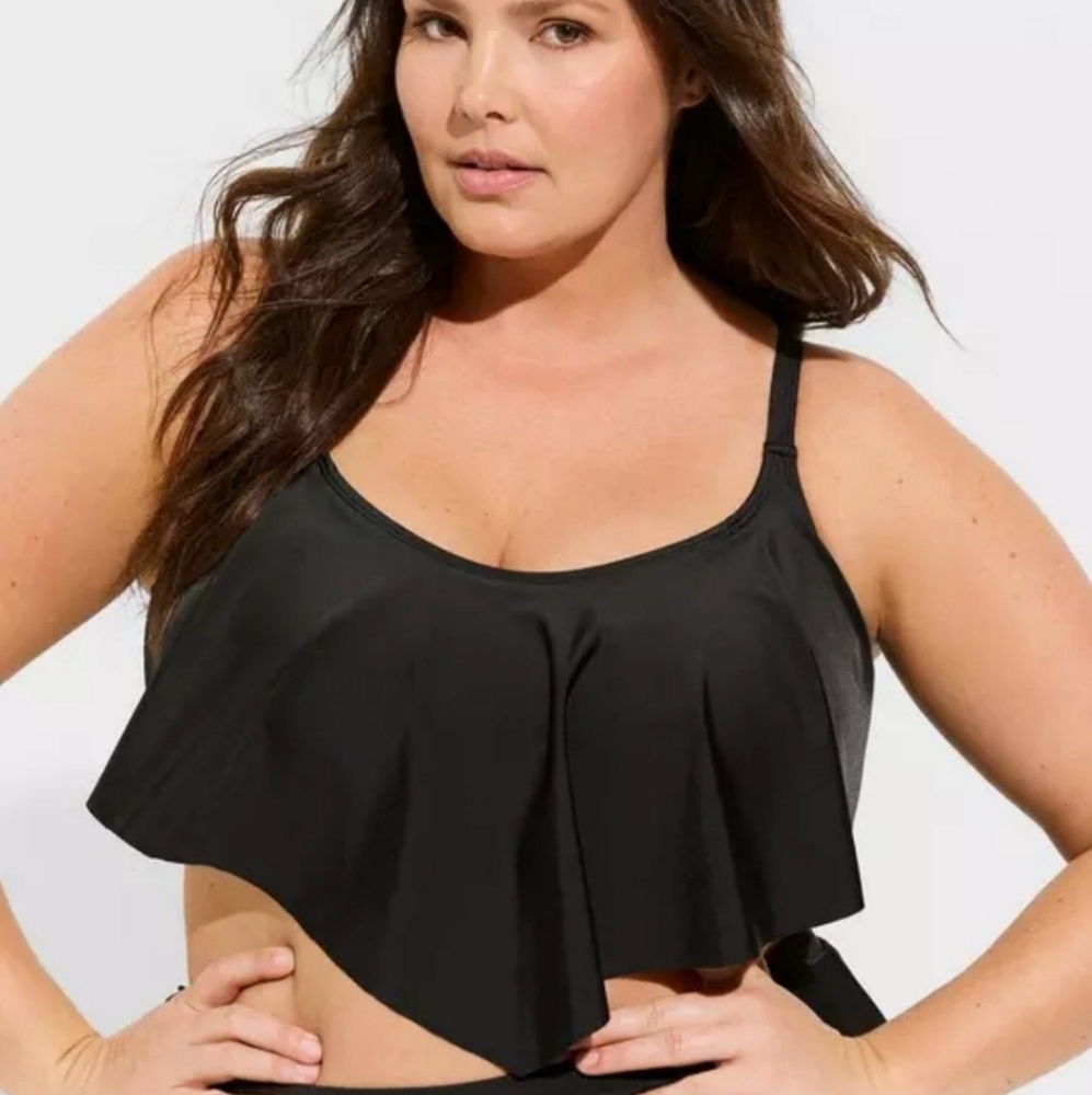 NWT 3pc Torrid Swim Bikini Bundle. Sz XL. Black Top/Bottom Set + Extra Bottom!